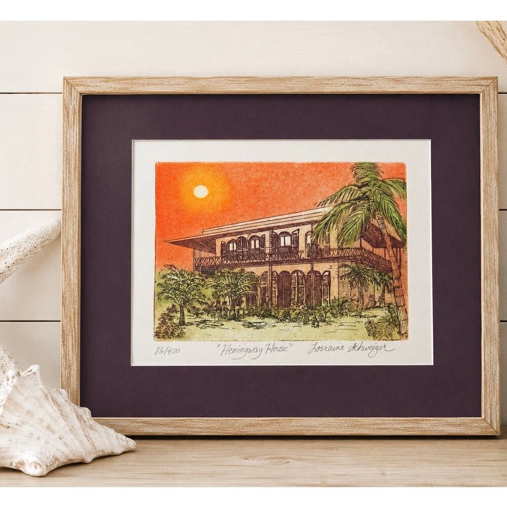 Lorraine Schweizer Hemingway House Colored Vintage Sunset Coastal Art Print